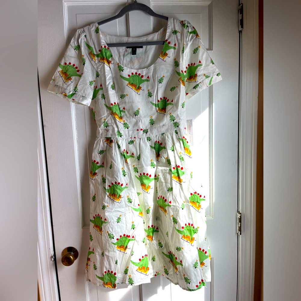 ModCloth dinosaur print holiday dress